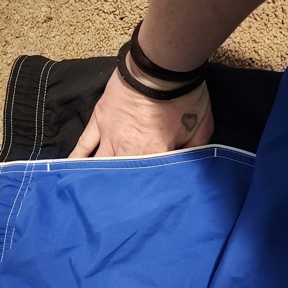 NIKE Vintage Blue & Black Swim Trunks - Picture 6 of 15